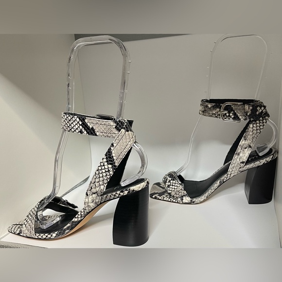 Anthropologie Paige Snake Embossed Goat Leather Women’s Size 6. Cream, Gray, Blk - Picture 11 of 15